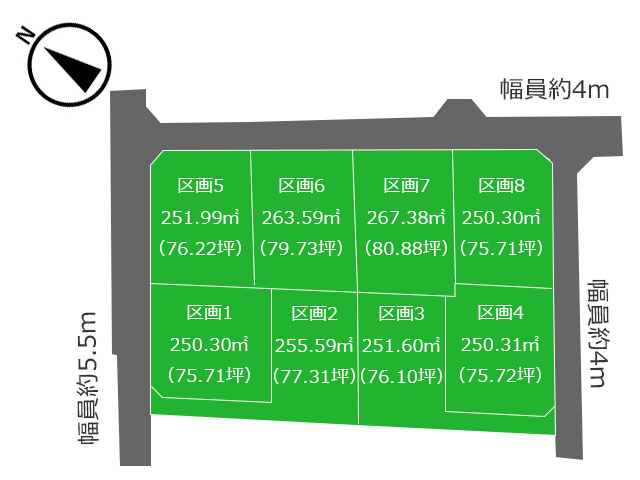 西軽井沢　平坦で明るい分譲地8区画　建築条件なし