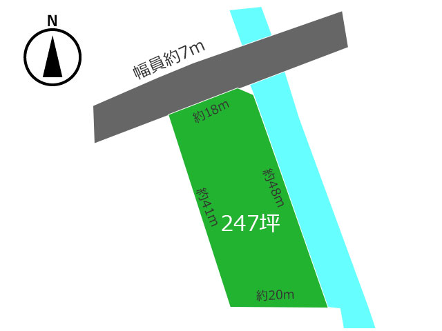 塩野 神社の近くの陽当たり良好247坪