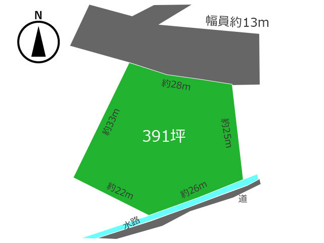 向原　雪窓湖近くのゆとりある緩傾斜地　391坪