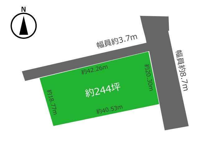 露切台　湯川右岸の緑豊かな別荘地　244坪